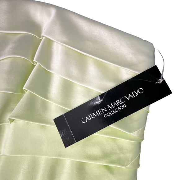 Carmen Marc Valvo Ombre Green White Y2K Sleeveless Mini Dress size 8 NEW Tags - Picture 12 of 13